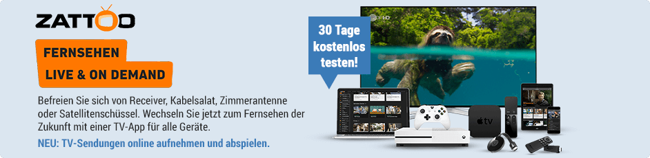 Zattoo - Fernsehen live & on demand