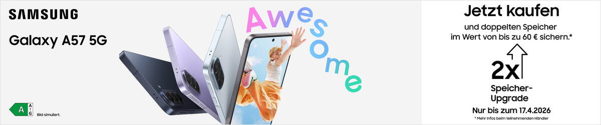 Samsung Galaxy A57 5G kaufen und doppelten Speicher sichern